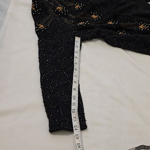 DIANE FREIS Long Sleeve  Silk Beaded and Sequin Evening Open Front Jacke… - Picture 7 of 9